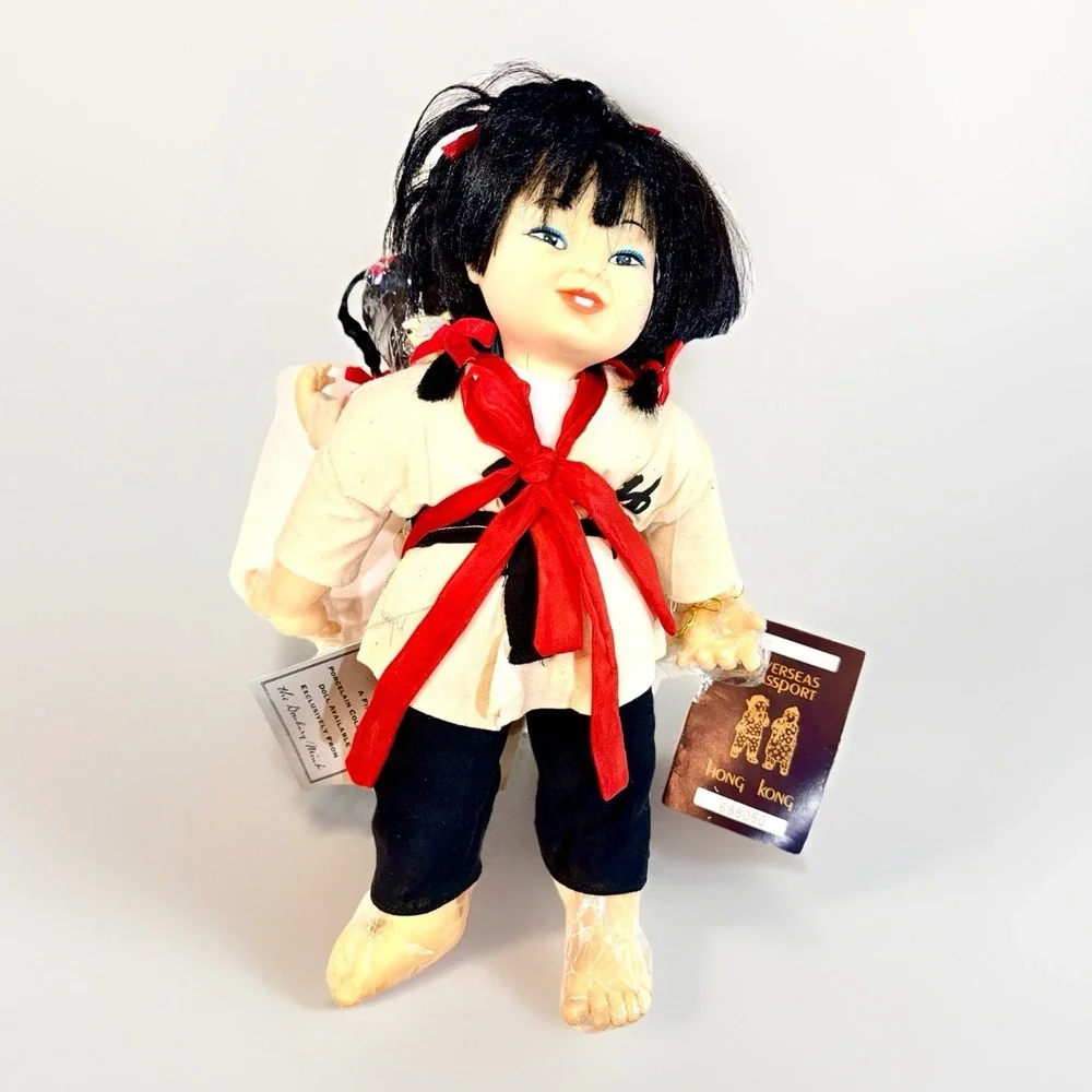 Danbury Mint Porcelain Doll Hong Kong Collector Bisque Hand Painted Vintage 10in